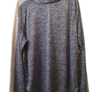 Majestic Men's Heathered Blue and Gray Crewneck Sweater